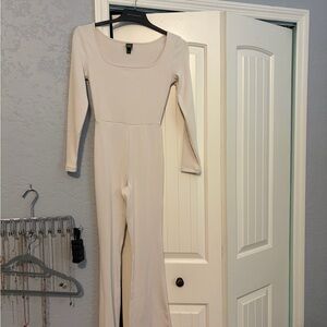 Wild Fable Beige Long Sleeve Jumpsuit